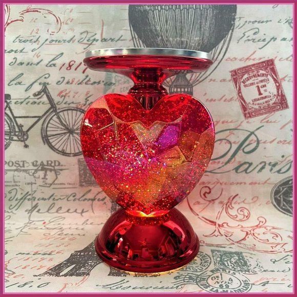 Bath & Body Works Bath Bath Body Works Glitter Heart Water Globe Pedestal Candle Holder